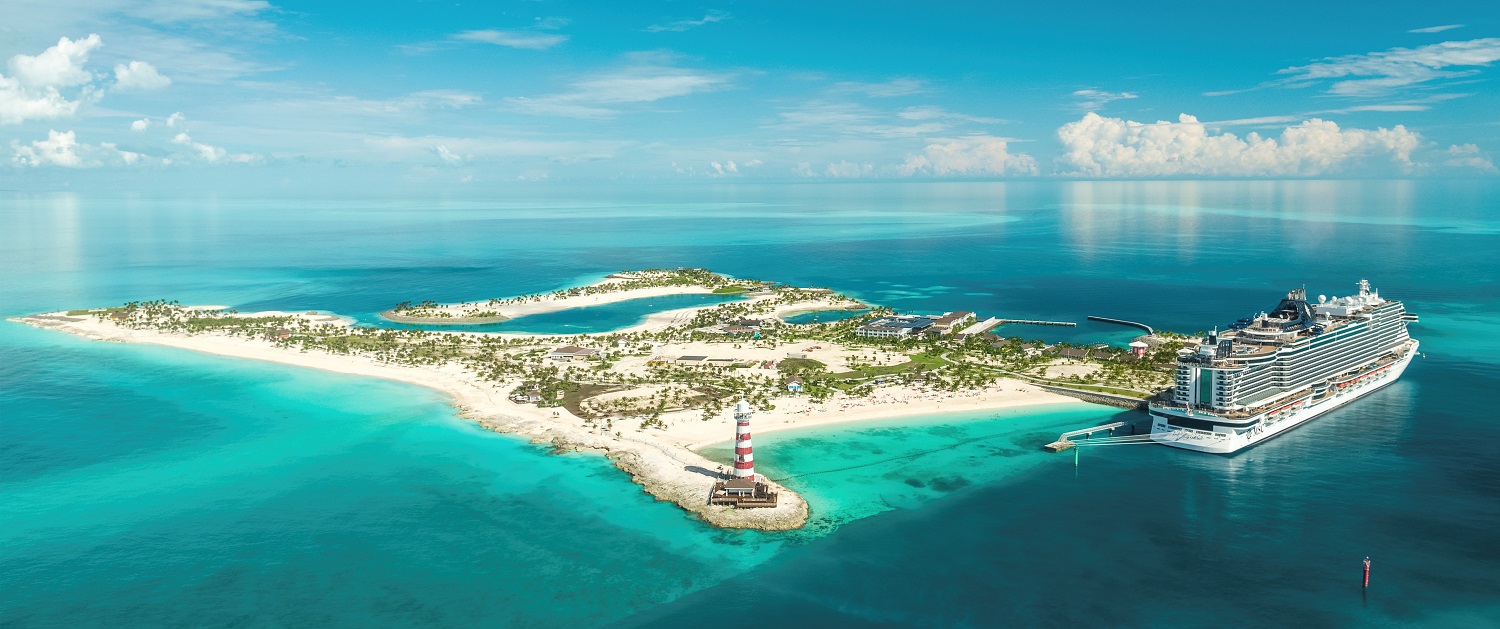 MSC Seashore kotví pri ostrove Ocean Cay. Image: MSC Cruises